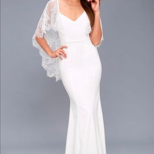 Lulu’s Amelie White Maxi Dress NWT